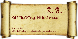 Kökény Nikoletta névjegykártya